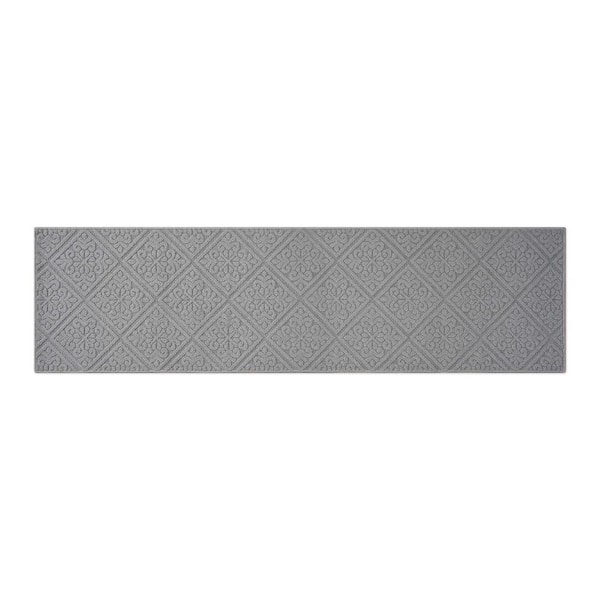 Austell Solid 2 ft. x 6 ft. Light Gray Geometric Runner Rug