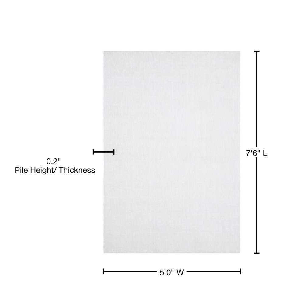 Silvana Hand Loomed White Synthetic 5' x 7' Rug