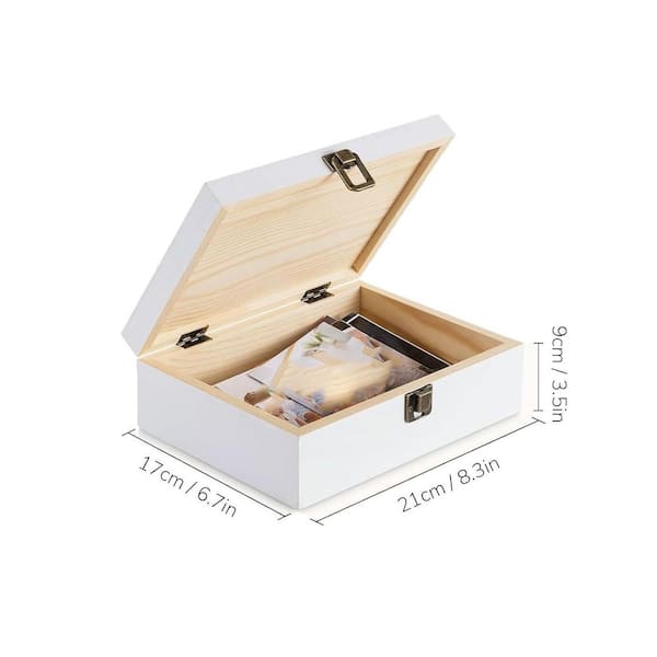４boxes detoxDETSsss White 8 in. x 4 in. Wood Rectangle Decorative Box HDFGWZWT3L - The