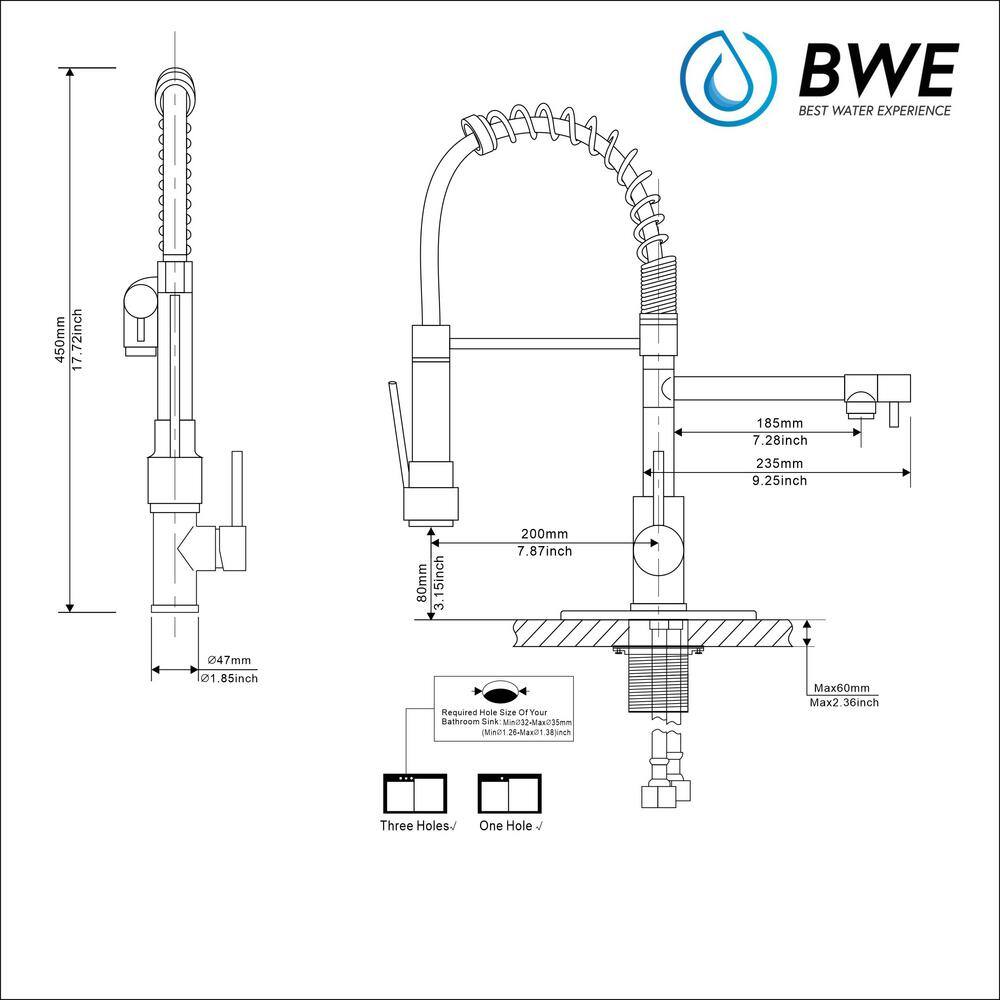 Polished Chrome Pull-Down Single Handle Kitchen Faucet with Spray