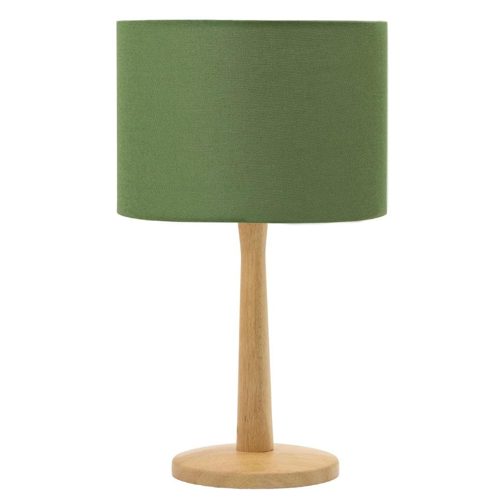 16.3 in. Natural Wood Table Lamp with Green Linen Drum Shade and Dimmer Switch for Bedroom and Living Room price history on PriceWatchPro