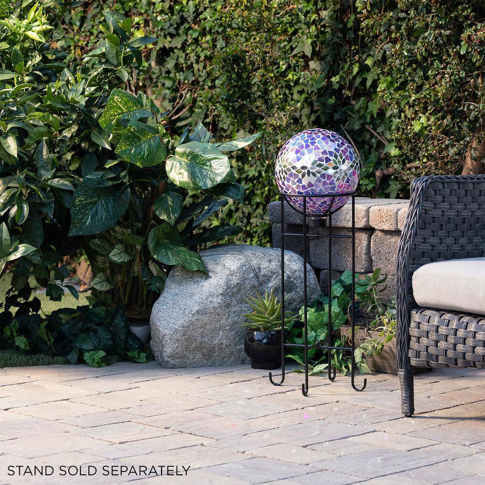 Enchanted Purple Mosaic 10" Gazing Globe for Garden Decor