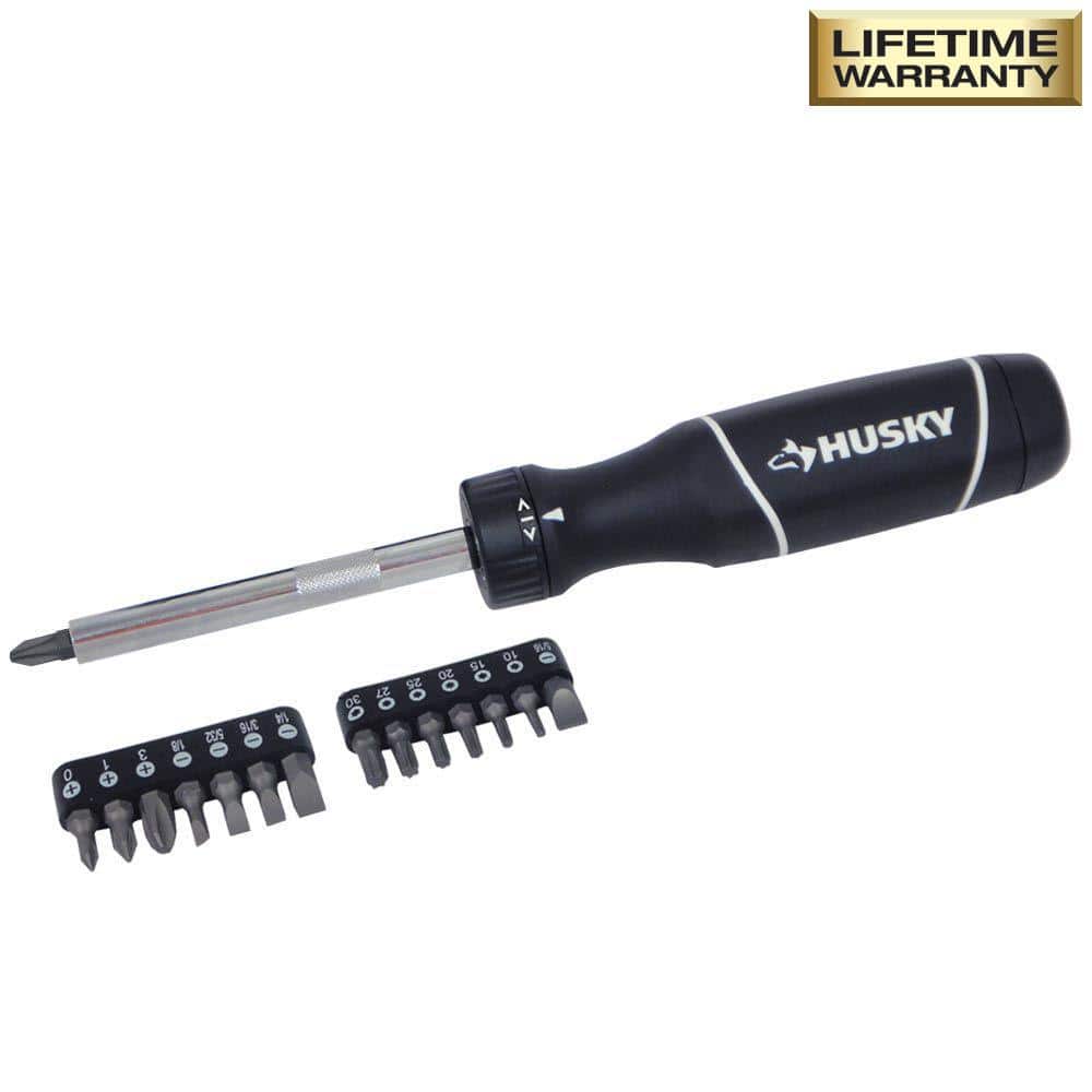 Husky Ratcheting Screwdriver Set (15Piece) 236360150 The Home Depot