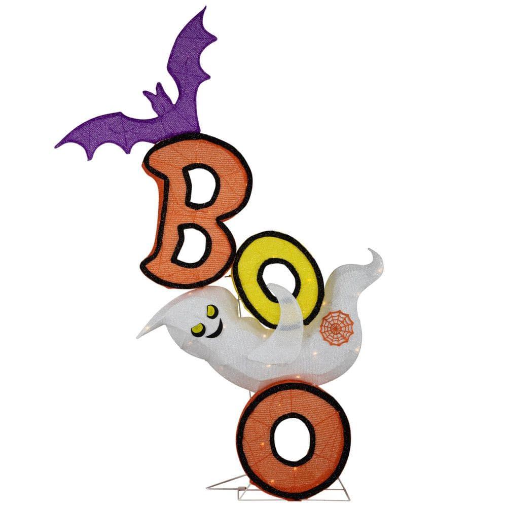 "54 in. Lighted Bat and Ghost ""BOO"" Halloween Yard Stake Decoration-Warm White LED Lights" price history on PriceWatchPro
