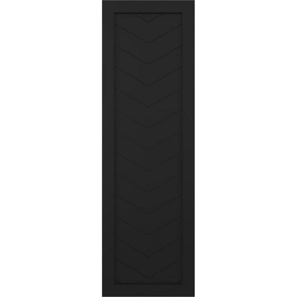 12 in. x 31 in. PVC Single Panel Chevron Modern Style Fixed Mount Board and Batten Shutters in Black price history on PriceWatchPro