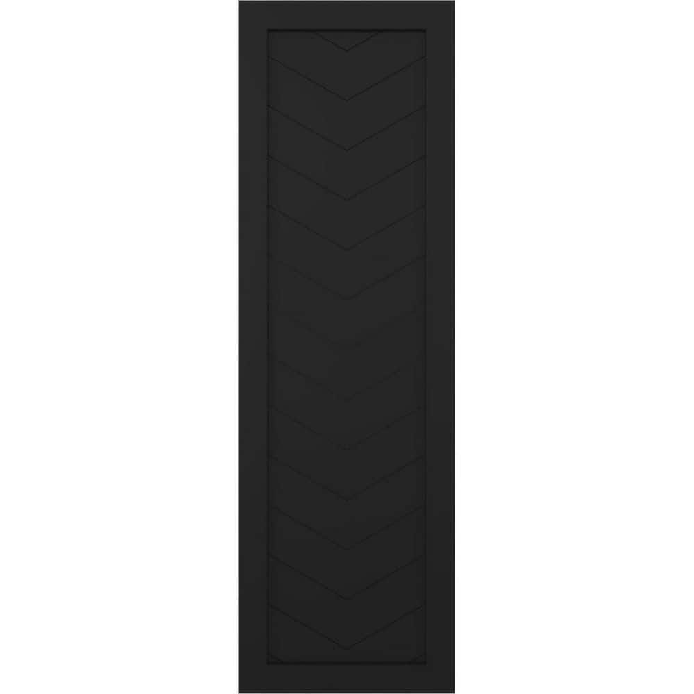 12 in. x 43 in. True Fit PVC Single Panel Chevron Modern Style Fixed Mount Board and Batten Shutters, Black (Per Pair) price history on PriceWatchPro