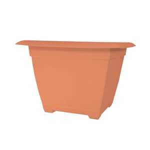 15 in. Dayton Resin Square Deck Box Planter Coral Sand