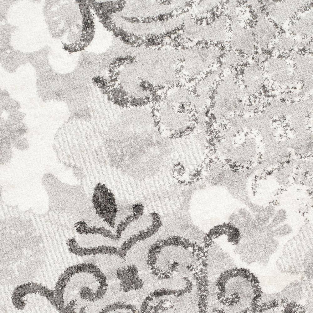 Adirondack Hortense Ivory Floral 6' Round Synthetic Area Rug