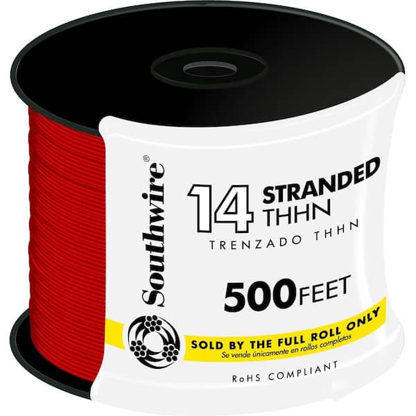 Southwire 500 ft. 14-Gauge Red Stranded CU THHN Wire