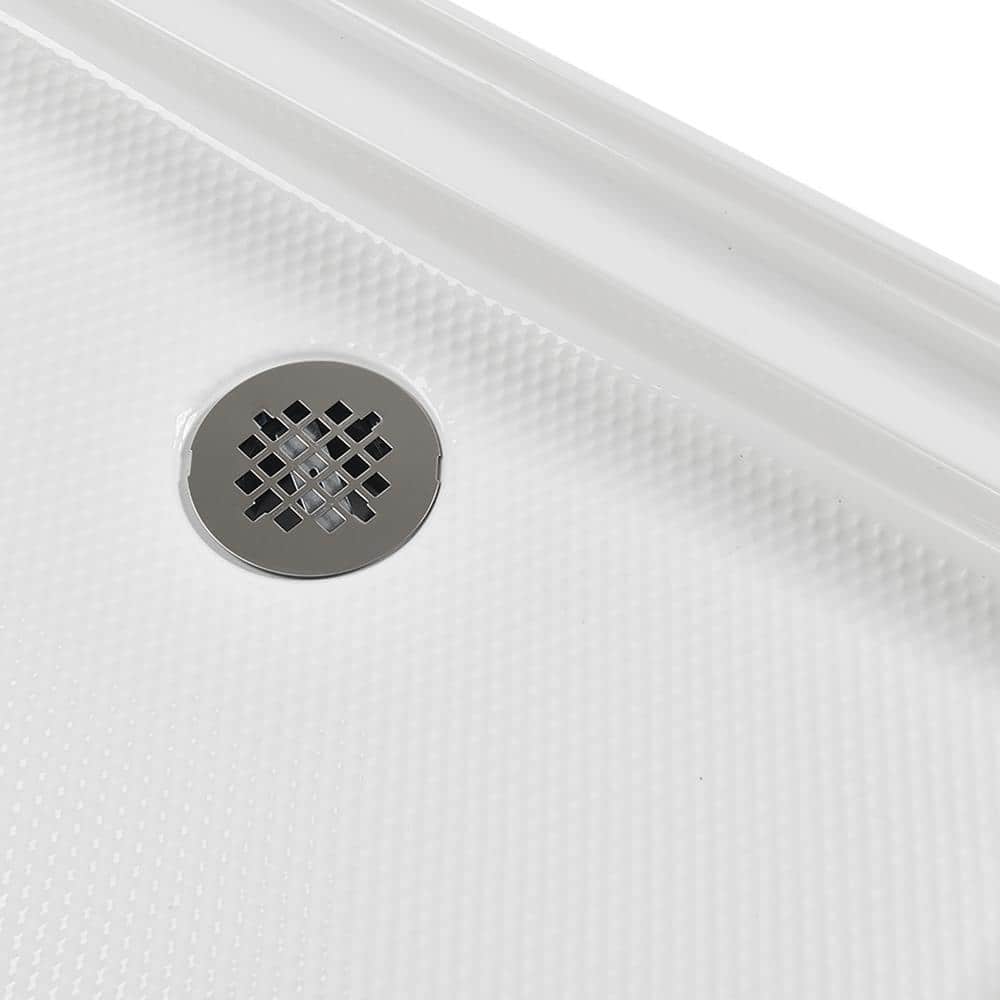 36'' White Acrylic Square Shower Base with Right Drain