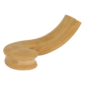 Stair Parts 7545 Unfinished White Oak Right-Hand Turn-Out with Up Easing Hand Rail Fitting