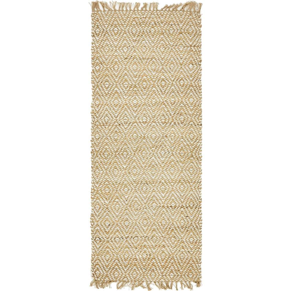 Braided Jute Assam Natural 2' 6 x 6' 0 Runner Rug -  Unique Loom, 3138922