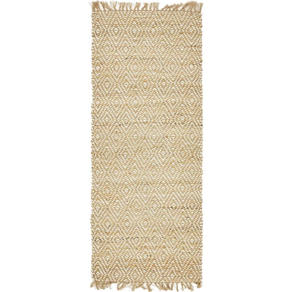 Braided Jute Assam Natural 2' 6 x 6' 0 Runner Rug