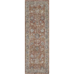 Ivy Rust 2 ft. x 8 ft. Traditional Persian Runner Rug