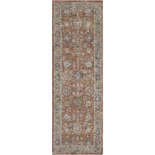 MILLERTON HOME Ivy Rust 2 ft. x 8 ft. Traditional Persian Runner Rug