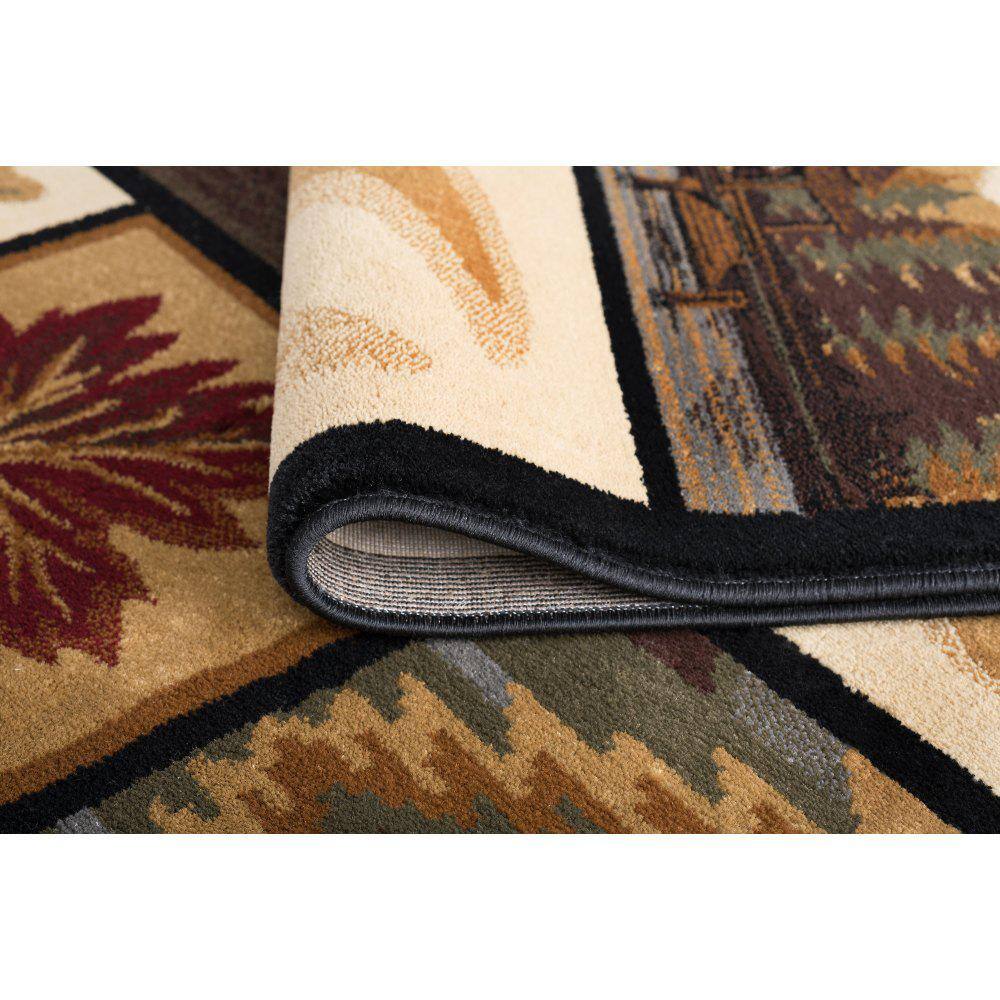 Nature Lodge 4' x 6' Blue Spot Synthetic Rectangular Rug