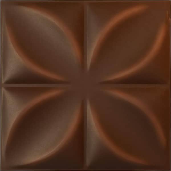 Ekena Millwork 19-5/8"W x 19-5/8"H Alexa EnduraWall Decorative 3D Wall Panel, Aged Metallic Rust (12-Pack for 32.04 Sq.Ft.)