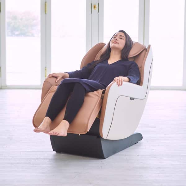 Zero Synca Modern Track Leather Home The CirC+ Synthetic Gravity Depot Beige - CirC+ Heated Wellness Massage SL Chair