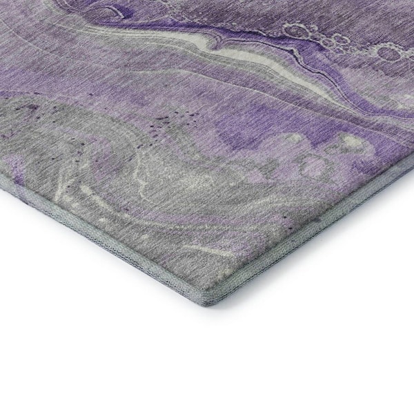 Mayfield Premium Machine Washable Abstract AMF1681 Purple 5 ft. x 7 ft. 6 in. Area Rug