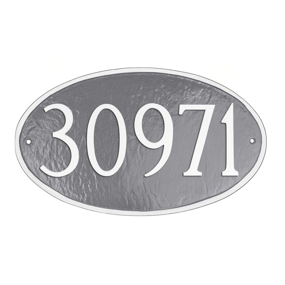 Classic Oval Standard Address Sign Plaque - Gray/White price history on PriceWatchPro