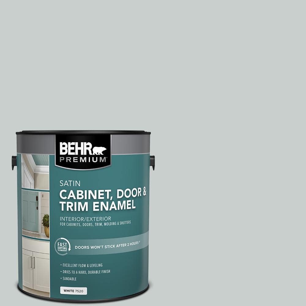 Behr Premium 1 Gal 720e 2 Light French Gray Satin Enamel Interior Exterior Cabinet Door