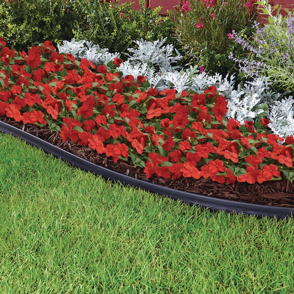 Vigoro 100 ft. x 1.5 in. No-Dig Black Plastic Landscape Edging Kit