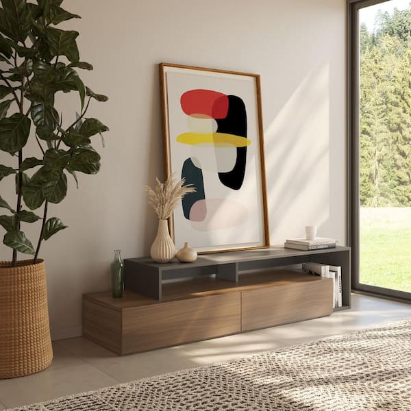  ）のテネラ（Tenera）ボックス Nexera Tonik 72 in. Nutmeg and Greige TV Stand with 2-Drawers Fits