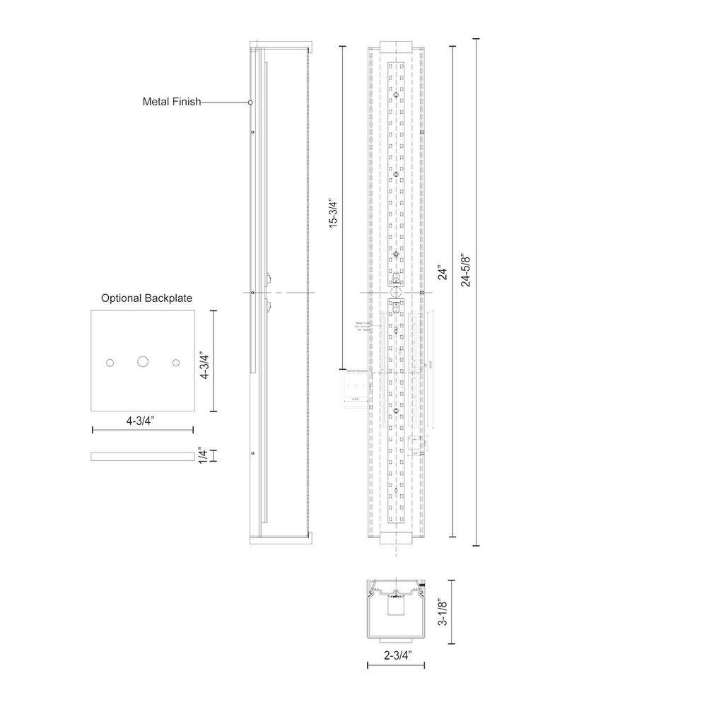 Latitude 24'' Black LED Vanity Bath Bar with Dimmable Energy Star