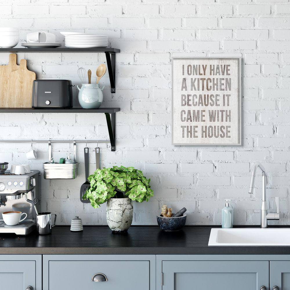 Gray Framed Motivational Kitchen Quote Canvas Print