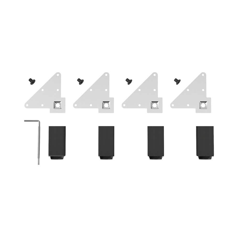 Matte Black Adjustable Height Square Metal Furniture Legs, Set of 4