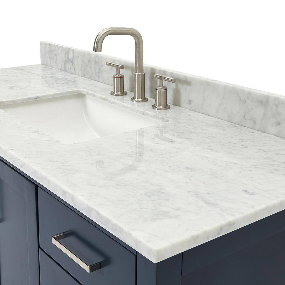 Magnolia 55" Midnight Blue Vanity with Carrara Marble Top