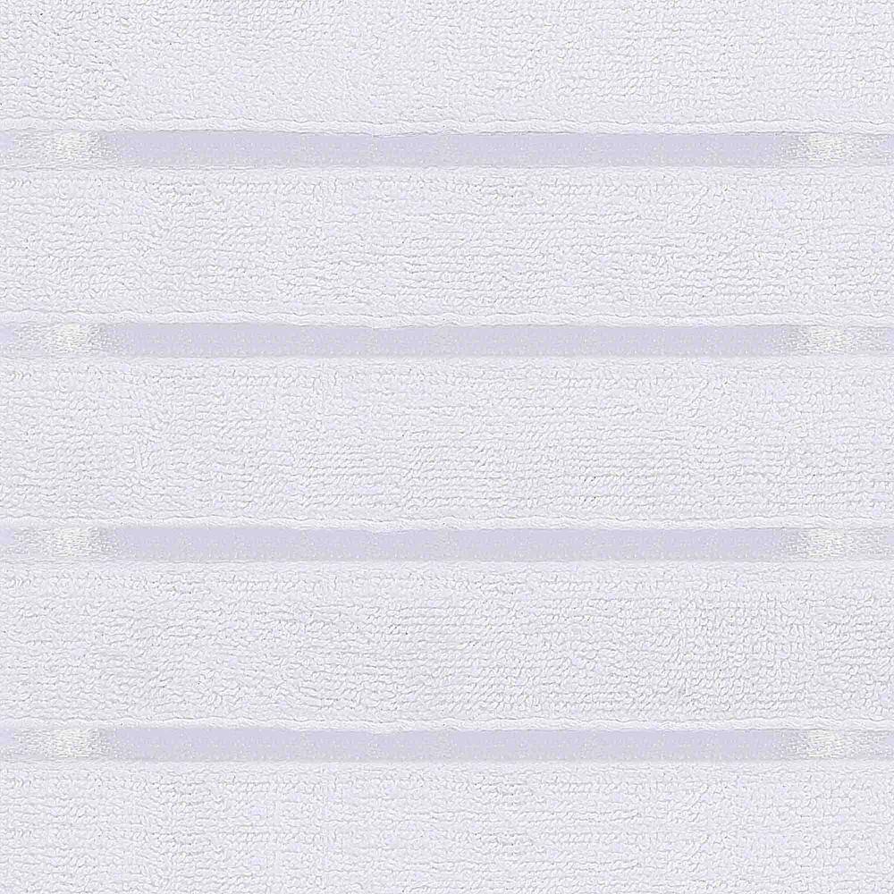 White Cotton 8-Piece Luxury Towel Set with Viscose Stripes