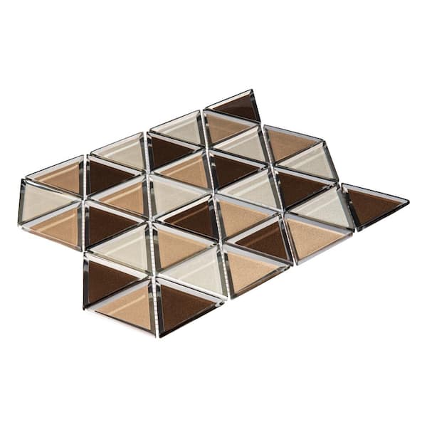 Bleum Lotus 2.75 in. x 2.5 in. Beveled Mirrored Glass Novelty Mosaic Wall Tile Sample