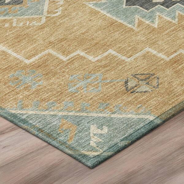 Chantille Machine Washable Indoor/Outdoor Abstract ACN3011 Gold 5 ft. x 7 ft. 6 in. Area Rug