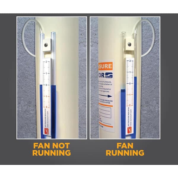 Suncourt RDK04 Radon Mitigation Fan Kit 4 in. Fan with 4 in. to 4 in. Couplers and Air Pressure Indicator