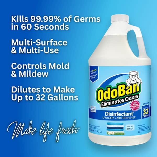1 Gal. Fresh Linen Disinfectant and Odor Eliminator, Fabric Freshener, Mold Control, Multi-Purpose Concentrate (4-Pack)