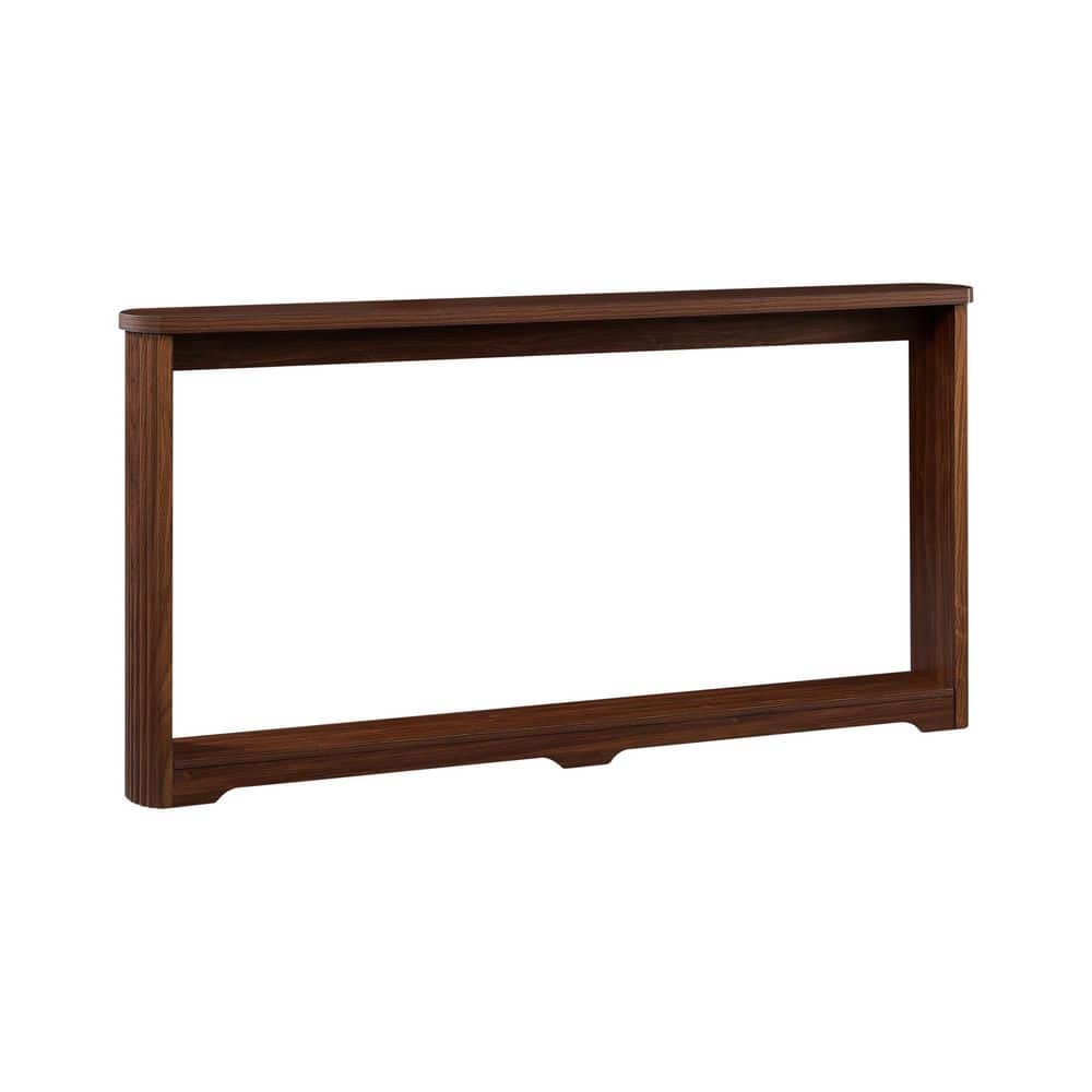 70.1 in. Walnut Brown Rectangle Wood Narrow Console Table with Corrugated Texture