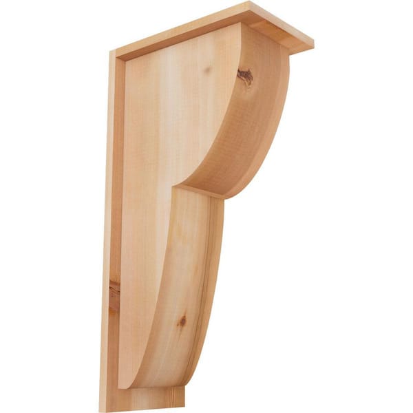 Ekena Millwork 7-1/2 in. x 12 in. x 24 in. Western Red Cedar Crestline Smooth Corbel with Backplate