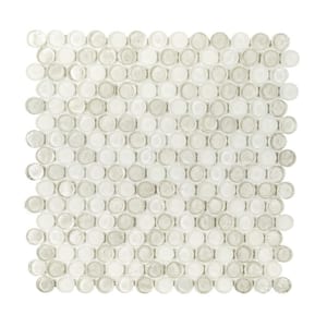 Sunburst White 11.125 in. x 11.875 in. Penny Round Mixed Glass Mosaic Wall Tile (13.76 sq. ft./Case)