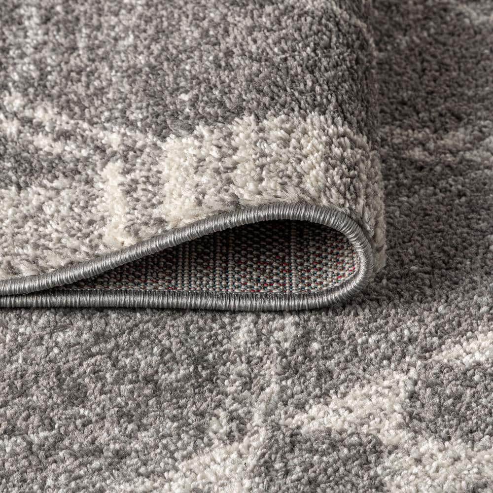 Reversible Geometric Gray Synthetic 3x5 Area Rug