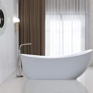 Belfort 71 in. Acrylic Flatbottom Freestanding Bathtub in White
