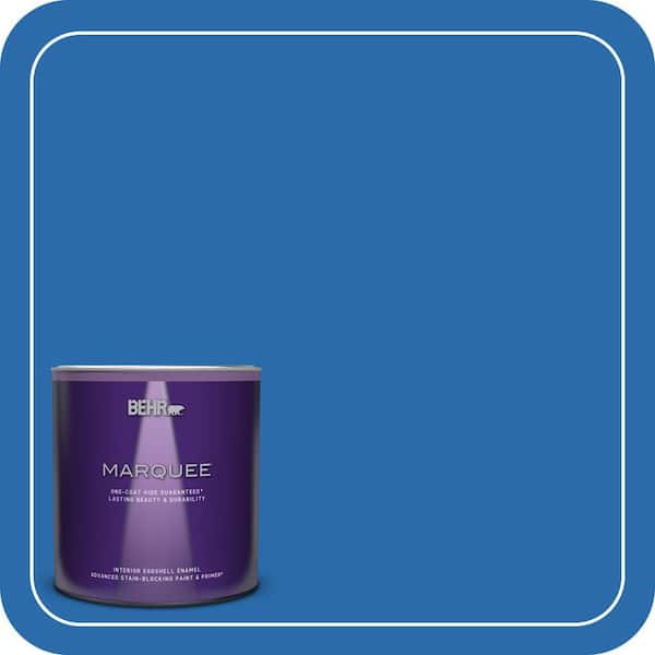 BEHR MARQUEE 1 qt. #MQ4-24 Electric Blue One-Coat Hide Eggshell Enamel Interior Paint & Primer