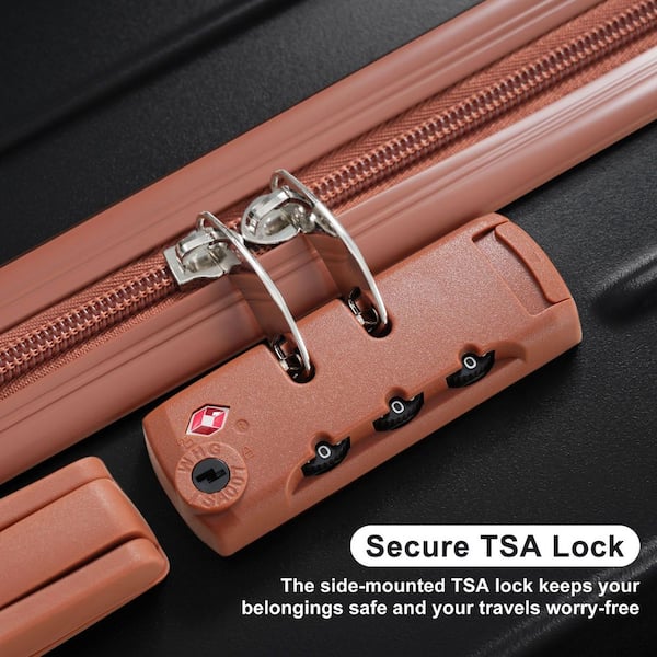 Merax Lightweight Durable 3-Piece Black and Brown ABS Plastic