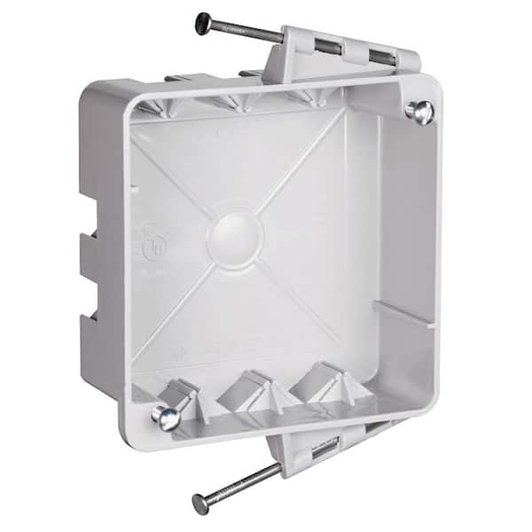 Legrand Pass & Seymour Slater New Work 4 In. Square 21 Cu. In. Plastic Box with Captive Mounting Nails, Threaded Mounting Holes