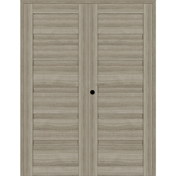 Belldinni Louver 48 in. x 83.25 in. Right Active Shambor Wood Composite Double Prehung Interior Door