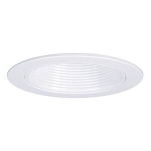 4 in. White Recessed Light Baffle with White Trim