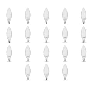 40-Watt Equivalent B10 E12 Candelabra Non-Dimmable Frosted Glass Chandelier LED Light Bulb, Warm White 3000K (18-Pack)