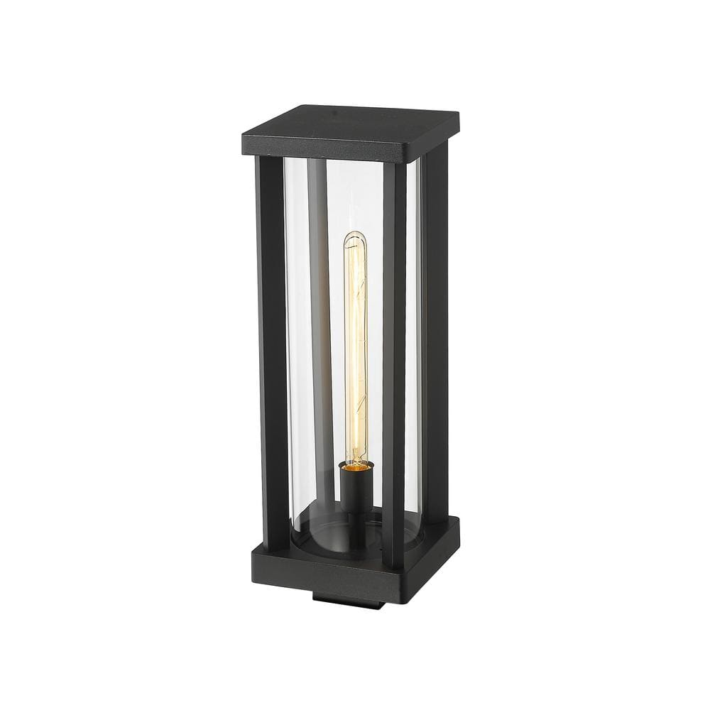 Unbranded Glenwood 1 Light Black 20 in Aluminum Hardwired Outdoor Weather Resistant Post Light Square Fitter with No Bulb Included - 3
