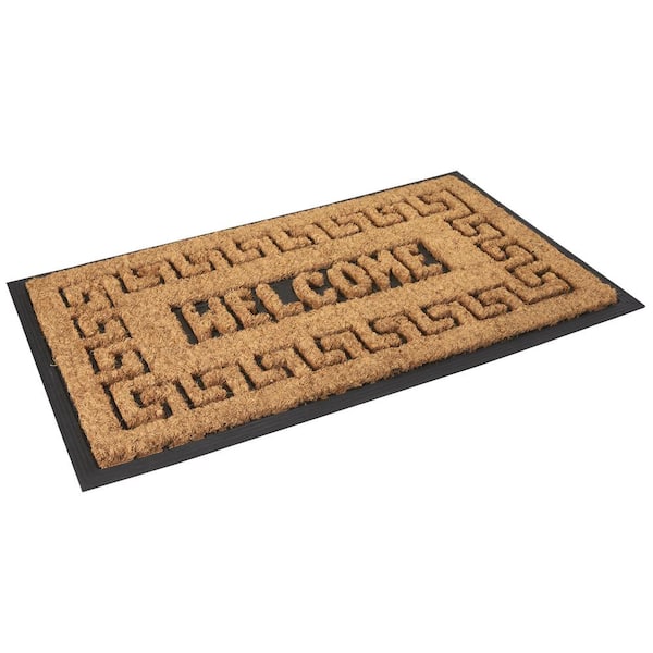 Meandros Tan 30 in. x 18 in. Coir Outdoor Door Mat