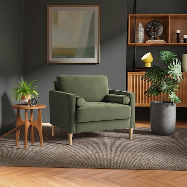 Lifestyle Solutions Lillith Olive Green Mid Century Modern Chair